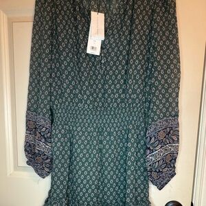 Veronica Beard Teal Dress with Paisley Print